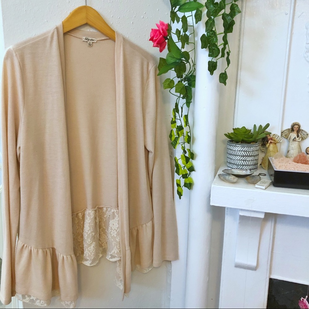 Y2K Lily Starr Soft Lace Cardigan